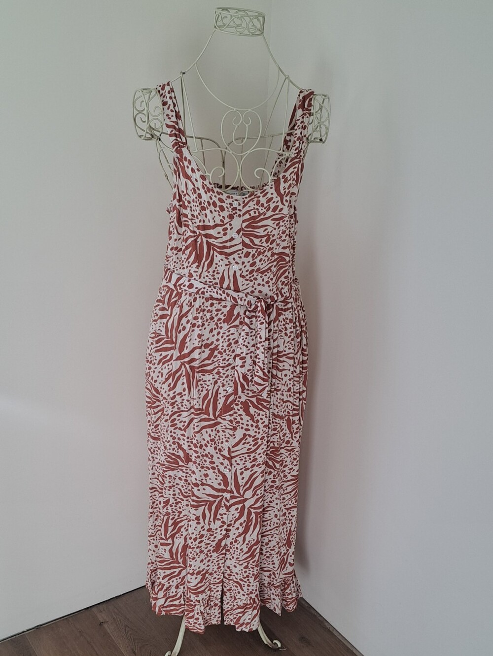Sincerely Jules Animal Print Cottagecore Boho Mobwife Coastal Beach Sundress XL.